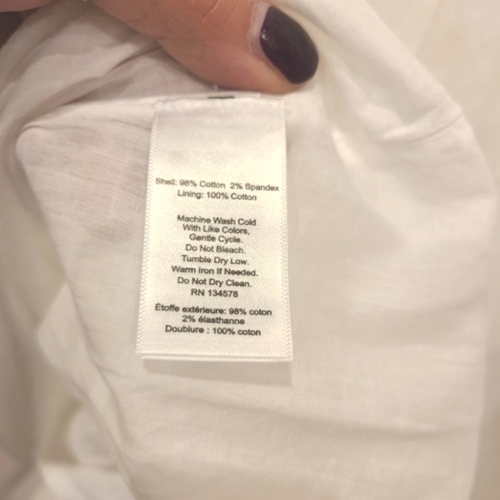 Vineyard Vines Marina Dress Large White Midi Puffy Sleeves Summer Tiered - Picture 11 of 16